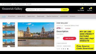 Responsive Picture Selling Ecommerce Website  HTML CSS PHP JavaScript  MY UK University Project [upl. by Creath]