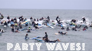 Surfers Catch INSANE Party waves in San Diego [upl. by Arednaxela]