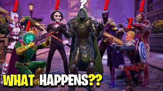 What Happens if ALL Bosses amp NPCS Meet in Fortnite Season 4 Chapter 5 Marvel Battle [upl. by Woods]