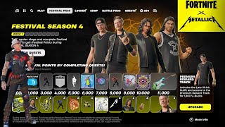 FORTNITE x METALLICA has ARRIVED FESTIVAL SEASON 4 PASS [upl. by Egarton]