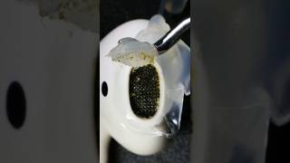 Cleaning AirPods with hot glue cap  don’t try this ⚠️ asmr satisfying waitforit cleaning [upl. by Caraviello]