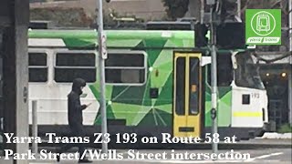 Yarra Trams Z3 193 on Route 58 at Park StreetWells Street intersection [upl. by Sherwynd]