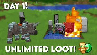 Minecraft EASIEST Raid Farm 120  Insane loot [upl. by Atsirt]