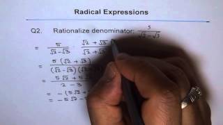 Rationalize Denominator with 2 terms Q2 [upl. by Meehaf966]