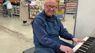 Benny Hill Theme Yakety Sax on Roland Piano at Costco [upl. by Mohkos]