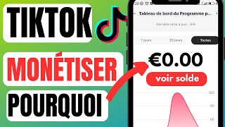 comment TikTok rémunère les vues et pourquoi votre solde reste à 0 € après la monétisation [upl. by Adnihc]