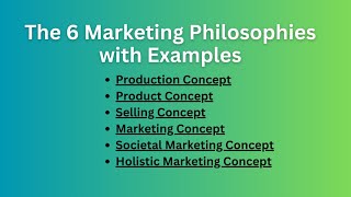 Marketing Philosophies 6 Marketing Concepts with Examples [upl. by Attesoj]