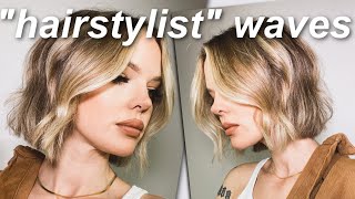 HOW TO DO WAVES LIKE A HAIRSTYLIST  styling beach waves for short hair with a flat iron [upl. by Copeland]