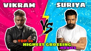 Chiyaan Vikram Vs Suriya Top 10 Highest Grossing Movies 🍿 [upl. by Belvia840]