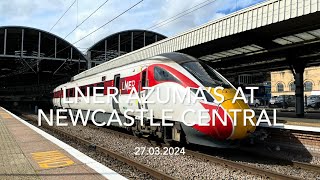 LNER Azuma’s at Newcastle Central 27032024 [upl. by Mayram333]