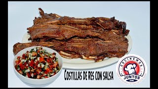 Receta de costillas de res a la parrilla [upl. by Tierell]