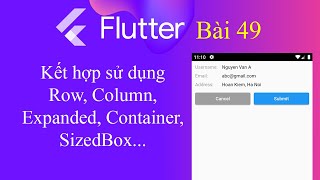 Tự học Flutter  Bài 49 Kết hợp sử dụng Row Column Expanded Container SizedBoxtrong Flutter [upl. by Atiuqcir548]