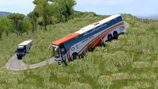 Volvo B11R Hill road Driving on indian road  CANARA Pinto Bus mod eurotrucksimulator2 ets2 [upl. by Sisson]