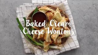 Baked Cream Cheese Wontons Recipe Video [upl. by Eirrehc]