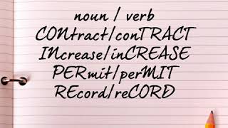 stress patterns of 2 syllable nounverb pairs [upl. by Micky]