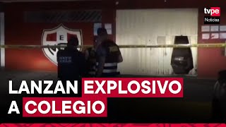 Los Olivos sujetos detonan explosivo en la puerta del colegio Monserrat [upl. by Martel686]