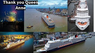 Cunard Queen Anne cruise ship farewell ceremony liverpool [upl. by Schuman]