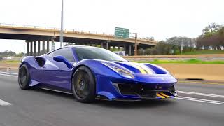 Magnificent Ferrari 488 Pista in Blu Elettrico on the roads [upl. by Adler]