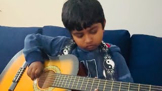 JOHNNY THEME on GUITAR by my 7yr old [upl. by Nepil777]