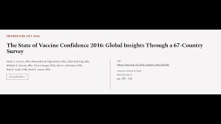 The State of Vaccine Confidence 2016 Global Insights Through a 67Country Survey  RTCLTV [upl. by Halli]