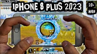 IPHONE 8 PLUS PUBG TEST 2023 ☆ 4FINGERS CLAW  FULL GYRO HANDCAM GAMEPLAY [upl. by Calloway85]