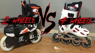 2 wheels vs 4 wheels  or 3 or 5 Whats the difference for Inline Skates [upl. by Winton]