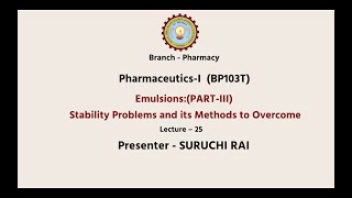 Pharmaceutics  I  Emulsion Stability Problems and Its Methods to Overcome AKTU Digital Education [upl. by Leirrad800]