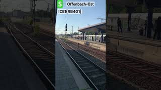 S OffenbachOst Vorbeifahrt RB401ICE1➡️MünchenHauptbahnhof ice1 shorts [upl. by Ynaffet284]