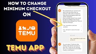 How to Change or Remove Minimum Checkout Amount on Temu App  Easy Tutorial [upl. by Pauletta]