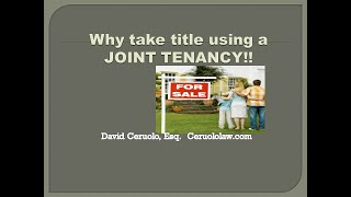 What is Joint Tenancy in real estate Joint Tenants explained [upl. by Drauode]