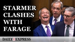 Commons ERUPTS at Farage and Starmers comical Trump clash  PMQs [upl. by Dnalrag]