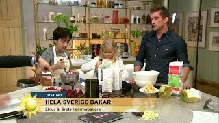 Vinnaren i Hela Sverige Bakar bakar med juniorerna  Nyhetsmorgon TV4 [upl. by Whelan138]