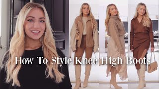 How To Style Knee High Boots  Fall  Winter Outfit Ideas amp Styling Lookbook [upl. by Archy]