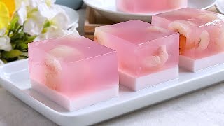 Lychee Agaragar Jelly Recipe  Agaragar Recipes  荔枝燕菜糕果冻食谱 [upl. by Quinn]