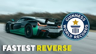 Fastest Speed Driving In Reverse  Guinness World Records [upl. by Afinom538]