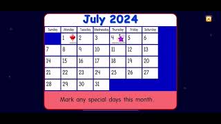 Starfall Calendar July 4 2024 [upl. by Ykcin]