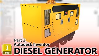 Diesel Generator 3D Model in Autodesk Inventor 2025  Part 2 [upl. by Smitty]