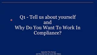 Compliance  Questions and Answers for Compliance Officer or Manager Job  Part 2 [upl. by Iuq]