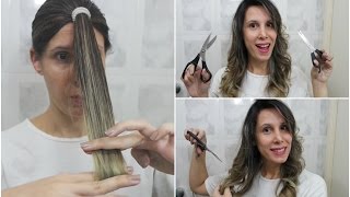 Como cortar o cabelo sozinha em casa repicado sem tirar o comprimento [upl. by Eiclehc]