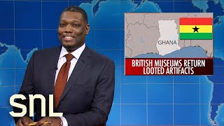 Weekend Update British Museums Return Ghana Artifacts Disney Maternity Ward Rumor  SNL [upl. by Eisak]