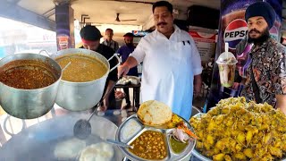 Ludhiana Street food Ganpati chole bhature  Flavored Sugar cane juice 🥤 😍😊 [upl. by Einaffets914]