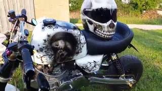 Honda Monkey Bike Streetfighter amp Skull Fighter Airbrush Helm [upl. by Abbott]