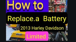 How to replace battery 2013 Harley Davidson 269 [upl. by Quick327]