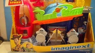 TOY STORY IMAGINEXT PIZZA PLANET DISNEY PIXAR FISHER PRICE PLAYSET VIDEO REVIEW [upl. by Lertram677]