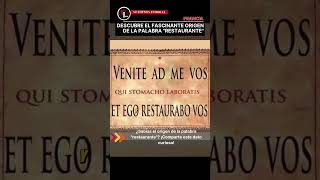 Descubre el Fascinante origen de la palabra Restaurante [upl. by Fara381]