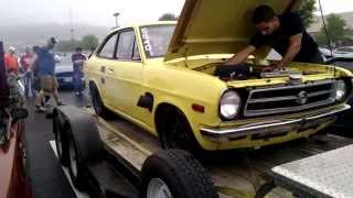 Datsun 1200 13B Turbo shakes the trailer [upl. by Redlac624]