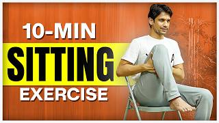 11 Easy Stretching Exercises on Chair  Stretch amp Relax  Saurabh Bothra [upl. by Cruickshank]