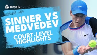 Jannik Sinner vs Daniil Medvedev CourtLevel Highlights  Miami 2024 [upl. by Pendergast]