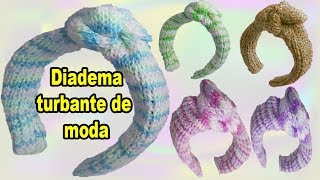 Turbante  Diadema tejida de moda  tutorial paso a paso  en dos agujas  Todo en crochet [upl. by Malvia]