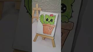 How to make mini Easel  DIY mini canvas stand painting art shorts [upl. by Trinetta]